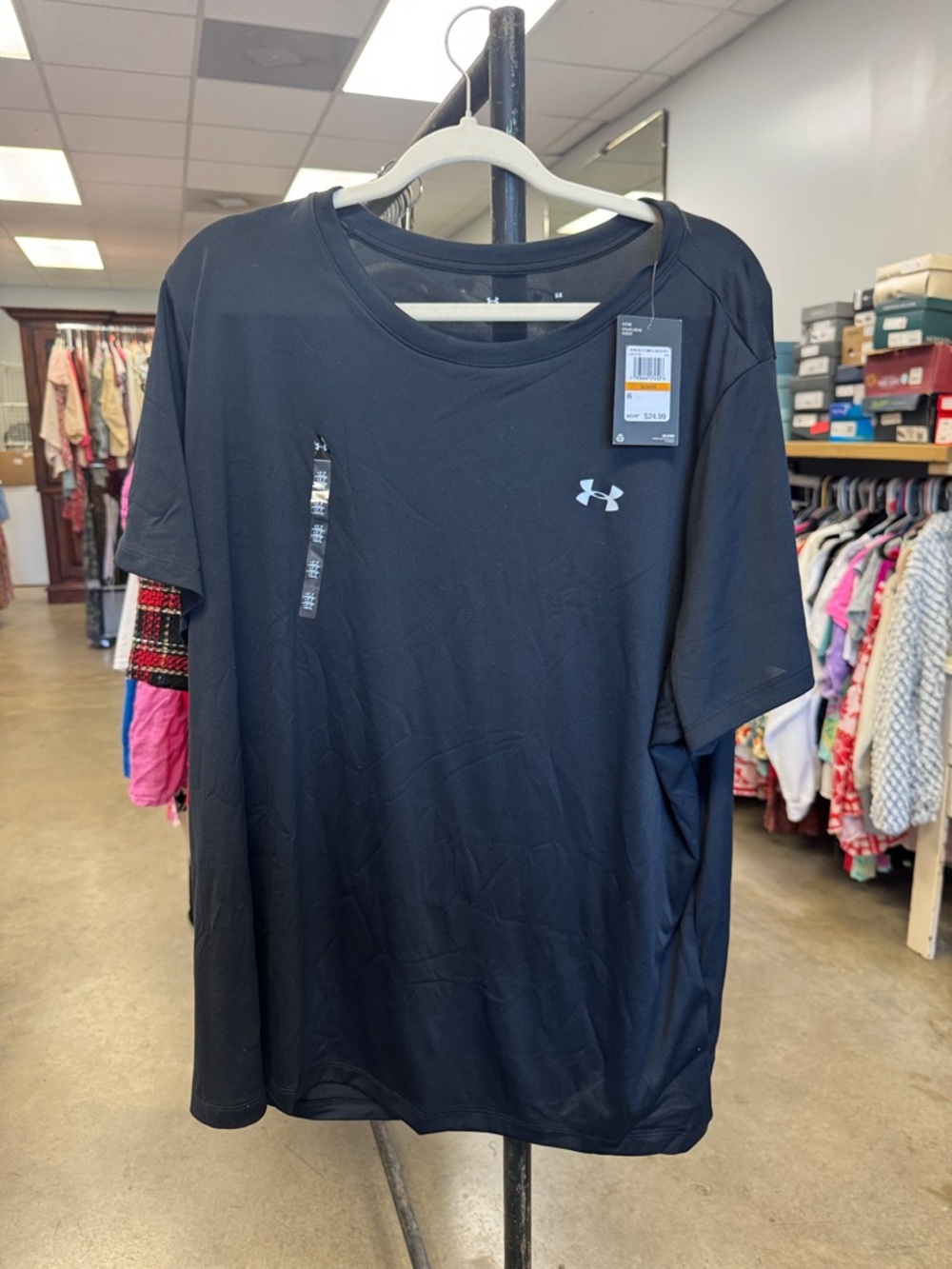 Under Armour Black Womens Short-Sleeve Athletic Tee